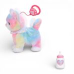 ⁦Interactive Walking Plush Cat Toy with Leash & Feeding Bottle قطة لعبة تفاعلية تمشي مع مقود وزجاجة رضاعة للأطفال⁩ - الصورة ⁦2⁩