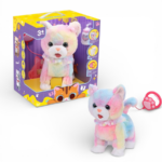 Interactive Walking Plush Cat Toy with Leash & Feeding Bottle قطة لعبة تفاعلية تمشي مع مقود وزجاجة رضاعة للأطفال