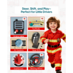 ⁦Kids Driving Busy Board – Fire Fighter Steering Activity Board لوحة قيادة الأطفال التفاعلية 16 في 1 – لوحة رجال الإطفاء مونتيسوري للقيادة⁩ - الصورة ⁦2⁩