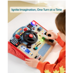 ⁦Kids Driving Busy Board – Fire Fighter Steering Activity Board لوحة قيادة الأطفال التفاعلية 16 في 1 – لوحة رجال الإطفاء مونتيسوري للقيادة⁩ - الصورة ⁦4⁩