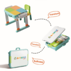 ⁦Kids Activity Table with Chair – Building Blocks & Learning Desk طاولة ألعاب وتعليم للأطفال 3 في 1 مع كرسي – سطح ليغو + تخزين⁩ - الصورة ⁦4⁩