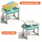 ⁦Kids Activity Table with Chair – Building Blocks & Learning Desk طاولة ألعاب وتعليم للأطفال 3 في 1 مع كرسي – سطح ليغو + تخزين⁩ - الصورة ⁦3⁩