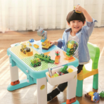 ⁦Kids Activity Table with Chair – Building Blocks & Learning Desk طاولة ألعاب وتعليم للأطفال 3 في 1 مع كرسي – سطح ليغو + تخزين⁩ - الصورة ⁦2⁩