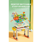 ⁦Kids Adjustable Multi-Activity Table with Chair – Build, Play & Storage Set (4 in 1) طاولة ألعاب تعليمية متعددة للأطفال مع كرسي – تركيب ولعب وتخزين قابلة للتعديل (4 في 1)⁩ - الصورة ⁦2⁩
