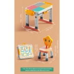 ⁦Kids Adjustable Multi-Activity Table with Chair – Build, Play & Storage Set (4 in 1) طاولة ألعاب تعليمية متعددة للأطفال مع كرسي – تركيب ولعب وتخزين قابلة للتعديل (4 في 1)⁩ - الصورة ⁦5⁩