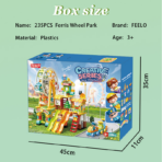 ⁦Kids Building Amusement Park Set – Ferris Wheel & Slide Adventure (235 PCS) لعبة تركيب مدينة الملاهي الكبيرة للأطفال – دولاب هواء وزحاليق مغامرات (235 قطعة)⁩ - الصورة ⁦8⁩