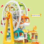 ⁦Kids Building Amusement Park Set – Ferris Wheel & Slide Adventure (235 PCS) لعبة تركيب مدينة الملاهي الكبيرة للأطفال – دولاب هواء وزحاليق مغامرات (235 قطعة)⁩ - الصورة ⁦4⁩