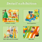 ⁦Kids Building Amusement Park Set – Ferris Wheel & Slide Adventure (235 PCS) لعبة تركيب مدينة الملاهي الكبيرة للأطفال – دولاب هواء وزحاليق مغامرات (235 قطعة)⁩ - الصورة ⁦6⁩