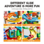 ⁦Kids Building Amusement Park Set – Slide Track & Car Adventure (119 PCS) لعبة تركيب مدينة الملاهي للأطفال – مسار سيارات وزحليقة مغامرات (119 قطعة)⁩ - الصورة ⁦3⁩