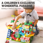 ⁦Kids Building Amusement Park Set – Slide Track & Car Adventure (119 PCS) لعبة تركيب مدينة الملاهي للأطفال – مسار سيارات وزحليقة مغامرات (119 قطعة)⁩ - الصورة ⁦4⁩