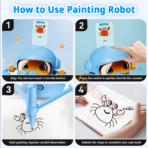 ⁦Kids Drawing Robot – Automatic Drawing Machine (Blue / Pink) روبوت الرسم الذكي للأطفال – آلة رسم تعليمية (أزرق / زهري)⁩ - الصورة ⁦4⁩
