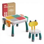 Kids Multi-Activity Table with Chair – Build, Play & Storage Set (3 in 1) طاولة ألعاب متعددة الوظائف للأطفال مع كرسي – تركيب ولعب وتخزين (3 في 1)