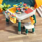 ⁦Kids Multi-Activity Table with Chair – Build, Play & Storage Set (3 in 1) طاولة ألعاب متعددة الوظائف للأطفال مع كرسي – تركيب ولعب وتخزين (3 في 1)⁩ - الصورة ⁦5⁩