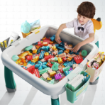 ⁦Kids Multi-Activity Table with Chair – Build, Play & Storage Set (3 in 1) طاولة ألعاب متعددة الوظائف للأطفال مع كرسي – تركيب ولعب وتخزين (3 في 1)⁩ - الصورة ⁦4⁩