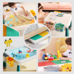 ⁦Kids Multi-Activity Table with Chair – Build, Play & Storage Set (3 in 1) طاولة ألعاب متعددة الوظائف للأطفال مع كرسي – تركيب ولعب وتخزين (3 في 1)⁩ - الصورة ⁦2⁩