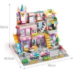 ⁦Large Doll House Building Set – 400PCS Dream Villa with Cars & Accessories فيلا الأحلام القابلة للتركيب للأطفال – بيت دمى كبير مع سيارات (400 قطعة)⁩ - الصورة ⁦3⁩