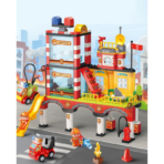 ⁦Large Fire Station Building Blocks Set – Rescue Playset with Vehicles (173PCS) محطة الإطفاء الكبيرة القابلة للتركيب – مجموعة إنقاذ مع سيارات وإكسسوارات (173 قطعة)⁩ - الصورة ⁦2⁩