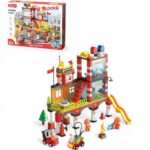 Large Fire Station Building Blocks Set – Rescue Playset with Vehicles (173PCS) محطة الإطفاء الكبيرة القابلة للتركيب – مجموعة إنقاذ مع سيارات وإكسسوارات (173 قطعة)