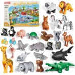 Large Zoo Building Blocks Set – 186PCS Animal Adventure Playset حديقة الحيوانات الكبيرة القابلة للتركيب – مجموعة حيوانات تعليمية (186 قطعة)