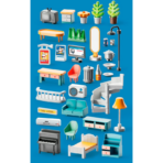 ⁦Luxury 3-Floor Doll House with Lights – Large Building Set (246PCS) فيلا الأحلام الفاخرة من 3 طوابق مع إضاءة – بيت دمى كبير (246 قطعة)⁩ - الصورة ⁦5⁩