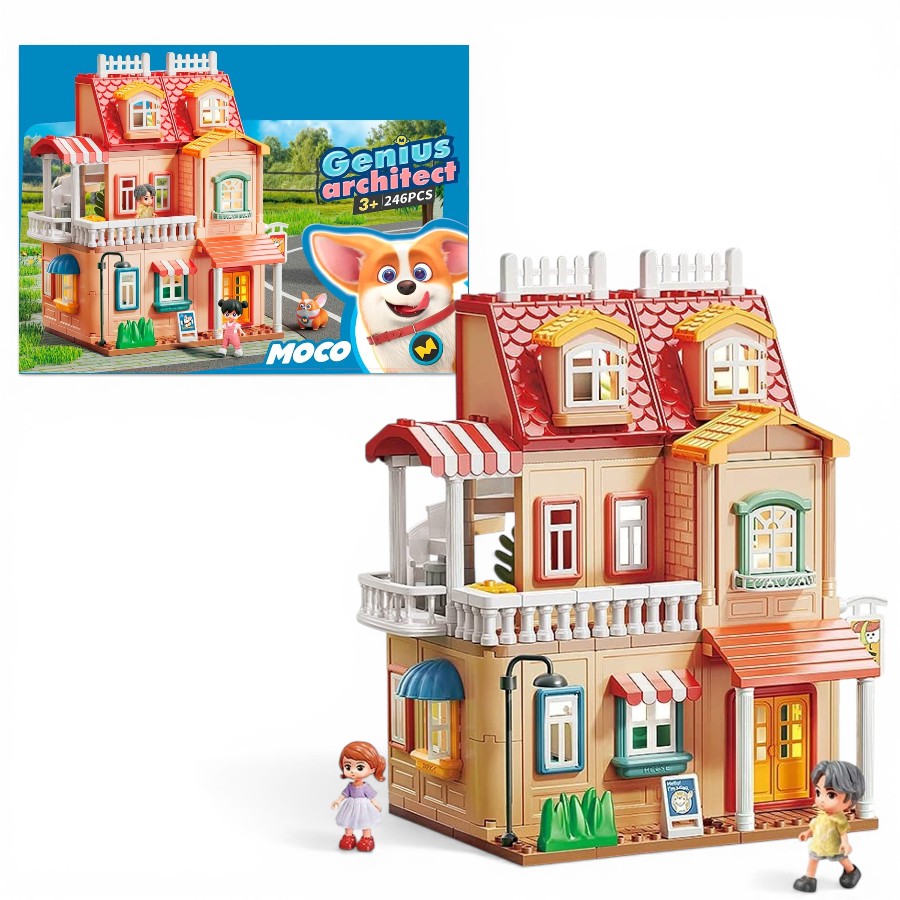 Luxury 3-Floor Doll House with Lights – Large Building Set (246PCS) Luxury 3-Floor Doll House with Lights – Large Building Set (246PCS) فيلا الأحلام الفاخرة من 3 طوابق مع إضاءة – بيت دمى كبير (246 قطعة) - الصورة 1