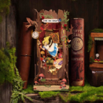 ⁦Luxury DIY Book Nook – Wonderland Miniature Scene (Rolife Fall Into Wonder TGB12) مجسم كتاب ديكوري خشبي فاخر – عالم العجائب⁩ - الصورة ⁦5⁩