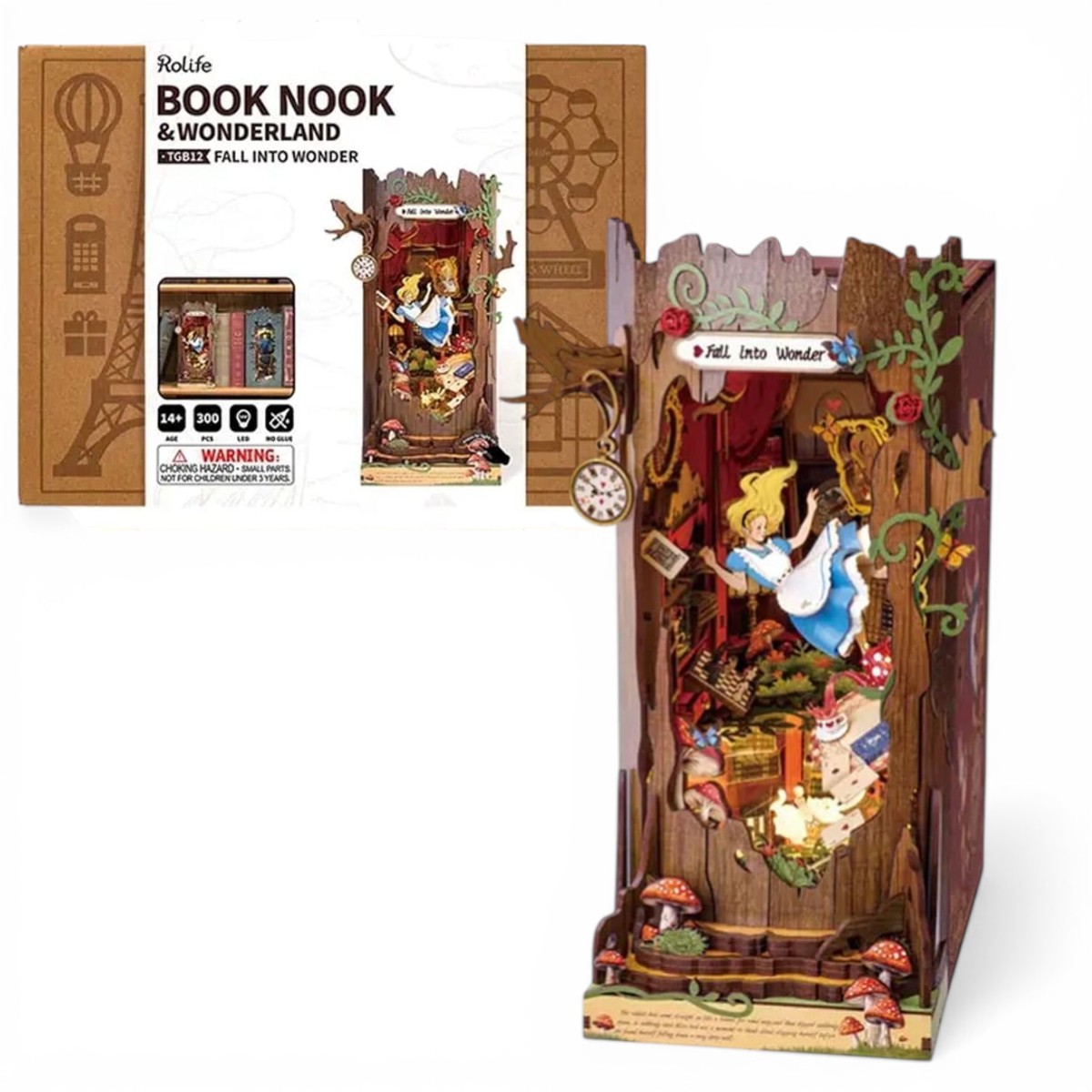 Luxury DIY Book Nook – Wonderland Miniature Scene (Rolife Fall Into Wonder TGB12) مجسم كتاب ديكوري خشبي فاخر – عالم العجائب Luxury DIY Book Nook – Wonderland Miniature Scene (Rolife Fall Into Wonder TGB12) مجسم كتاب ديكوري خشبي فاخر – عالم العجائب - الصورة 1