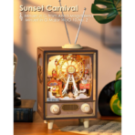 ⁦Luxury DIY Wooden Ferris Wheel Music Box – LED Light Model (Rolife Sunset Carnival AMT01) مجسم موسيقي خشبي فاخر – عجلة ملاهي بإضاءة LED (DIY للكبار)⁩ - الصورة ⁦2⁩