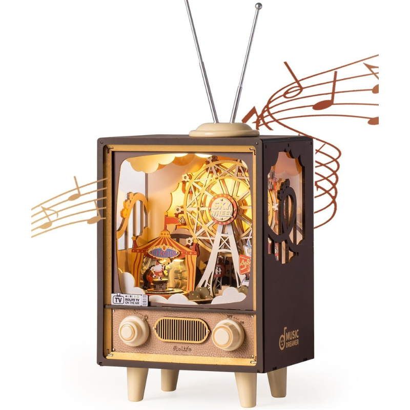 Luxury DIY Wooden Ferris Wheel Music Box – LED Light Model (Rolife Sunset Carnival) مجسم موسيقي خشبي فاخر – عجلة ملاهي بإضاءة LED (DIY للكبار) Luxury DIY Wooden Ferris Wheel Music Box – LED Light Model (Rolife Sunset Carnival AMT01) مجسم موسيقي خشبي فاخر – عجلة ملاهي بإضاءة LED (DIY للكبار) - الصورة 1