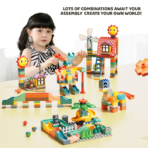 ⁦Marble Run Jungle Slide Building Set – Interactive Ball Track (330PCS) مسار الكرات التفاعلي – مغامرة المنزلقات التعليمية (330 قطعة)⁩ - الصورة ⁦3⁩