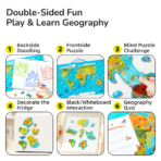 ⁦Mideer Magnetic Puzzle: World Map MD1622 ميدير بازل مغناطيسي: خريطة العالم⁩ - الصورة ⁦4⁩