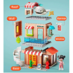 ⁦Mini Doll House Building Set – Family House with Accessories (141PCS) بيت الدمى الصغير القابل للتركيب – منزل عائلي مع إكسسوارات (141 قطعة)⁩ - الصورة ⁦5⁩