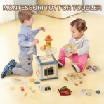 ⁦Motoric Master 10-in-1 – Montessori Motor Skills Activity Cube مكعب الأنشطة التعليمية 10 في 1 للأطفال – لعبة مونتيسوري لتنمية المهارات⁩ - الصورة ⁦3⁩