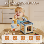 ⁦Motoric Master 10-in-1 – Montessori Motor Skills Activity Cube مكعب الأنشطة التعليمية 10 في 1 للأطفال – لعبة مونتيسوري لتنمية المهارات⁩ - الصورة ⁦4⁩