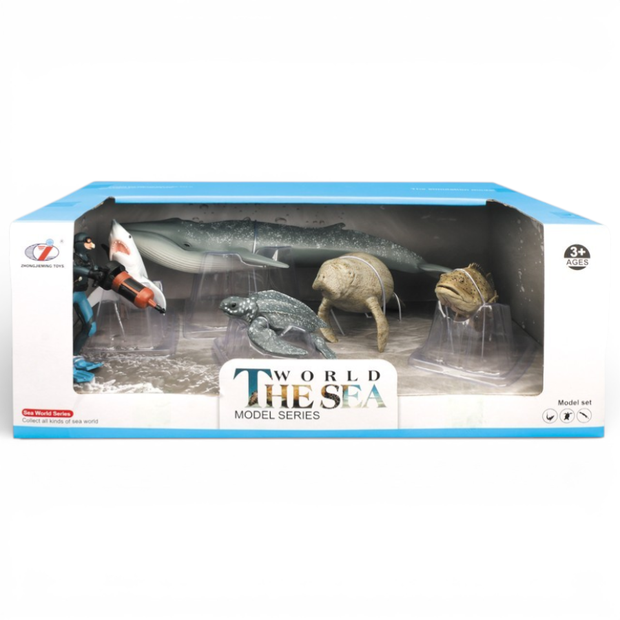 Ocean Animals Toy Set مجموعة حيوانات البحر للأطفال – قرش وحوت وسلحفاة بحرية _ مجسمات كائنات المحيط Ocean Animals Toy Set مجموعة حيوانات البحر للأطفال – قرش وحوت وسلحفاة بحرية | مجسمات كائنات المحيط - الصورة 1