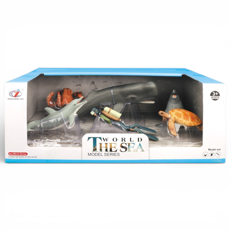Ocean Animals Toy Set مجموعة حيوانات البحر والغوص للأطفال – حوت ودلفين وسلحفاة _ مجسمات كائنات بحرية Ocean Animals Toy Set مجموعة حيوانات البحر والغوص للأطفال – حوت ودلفين وسلحفاة | مجسمات كائنات بحرية - الصورة 1
