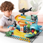 ⁦Ocean Slideway Marble Run Building Set – FL1100 مغامرة الانزلاق البحري – لعبة تركيب مسار الكرات (عالم المحيط)⁩ - الصورة ⁦2⁩