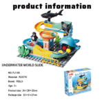⁦Ocean Slideway Marble Run Building Set – FL1100 مغامرة الانزلاق البحري – لعبة تركيب مسار الكرات (عالم المحيط)⁩ - الصورة ⁦6⁩