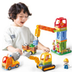 ⁦Ore Yard Construction Building Blocks Set – 62PCS Engineering Series مجموعة موقع البناء التعليمية للأطفال – رافعة وآليات (62 قطعة)⁩ - الصورة ⁦2⁩
