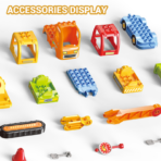 ⁦Ore Yard Construction Building Blocks Set – 62PCS Engineering Series مجموعة موقع البناء التعليمية للأطفال – رافعة وآليات (62 قطعة)⁩ - الصورة ⁦4⁩