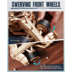 ⁦ROKR Formula Racing Car 3D Wooden Puzzle – Wind-up Mechanical Model (1:18) سيارة فورمولا خشبية ميكانيكية ثلاثية الأبعاد – تعمل بدون بطارية⁩ - الصورة ⁦5⁩