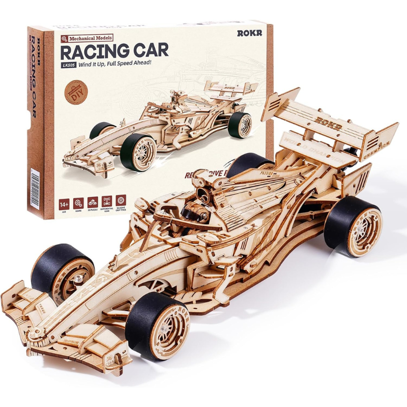 ROKR Formula Racing Car 3D Wooden Puzzle – Wind-up Mechanical Model (118) سيارة فورمولا خشبية ميكانيكية ثلاثية الأبعاد – تعمل بدون بطارية ROKR Formula Racing Car 3D Wooden Puzzle – Wind-up Mechanical Model (1:18) سيارة فورمولا خشبية ميكانيكية ثلاثية الأبعاد – تعمل بدون بطارية - الصورة 1