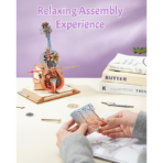 ⁦ROKR Magic Cello Mechanical Music Box 3D Wooden Puzzle – Symphony of Gorgeous Dreams مجسم آلة التشيلو الموسيقية الميكانيكية ثلاثي الأبعاد – DIY للكبار⁩ - الصورة ⁦7⁩