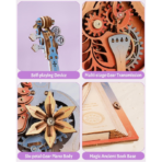 ⁦ROKR Magic Cello Mechanical Music Box 3D Wooden Puzzle – Symphony of Gorgeous Dreams مجسم آلة التشيلو الموسيقية الميكانيكية ثلاثي الأبعاد – DIY للكبار⁩ - الصورة ⁦6⁩