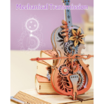 ⁦ROKR Magic Cello Mechanical Music Box 3D Wooden Puzzle – Symphony of Gorgeous Dreams مجسم آلة التشيلو الموسيقية الميكانيكية ثلاثي الأبعاد – DIY للكبار⁩ - الصورة ⁦3⁩