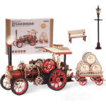 ROKR Steam Locomotive 3D Wooden Puzzle – Mechanical Model Kit (LKA01) مجسم القطار البخاري الخشبي المتحرك – بازل ثلاثي الأبعاد ميكانيكي (469 قطعة)