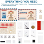 ⁦ROKR Swing Ride 3D Wooden Music Box with LED – Rotating Carousel لعبة الأرجوحة الدوّارة الموسيقية ثلاثية الأبعاد – DIY مضيئة⁩ - الصورة ⁦7⁩