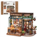 Robotime Rolife Tipsy Restaurant DIY Miniature House مجسم مطعم كلاسيكي ثلاثي الأبعاد – DIY للكبار