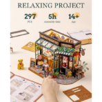 ⁦Robotime Rolife Tipsy Restaurant DIY Miniature House مجسم مطعم كلاسيكي ثلاثي الأبعاد – DIY للكبار⁩ - الصورة ⁦2⁩