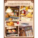 ⁦Rolife Baking Kitchen DIY Miniature House 1:18 Scale مجسم مطبخ الخَبز الكلاسيكي ثلاثي الأبعاد – DIY للكبار⁩ - الصورة ⁦3⁩